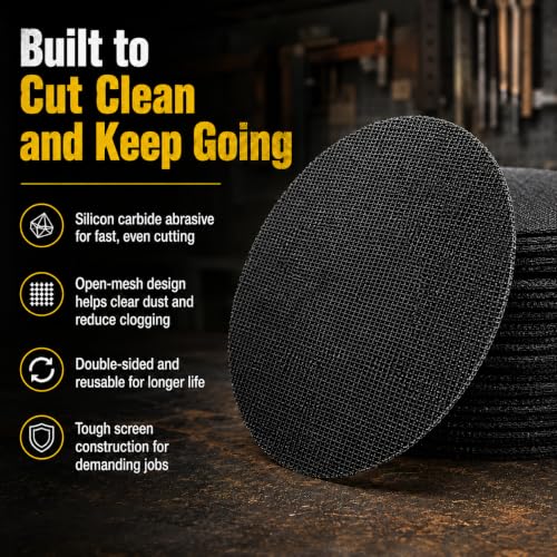 Image of 17 Inch Sanding Screen Discs, 60 Grit for Heavy Stripping, 10 Pack | Double-sided silicon carbide open mesh for coating and wax removal; wet or dry use with compatible 17 in floor machines