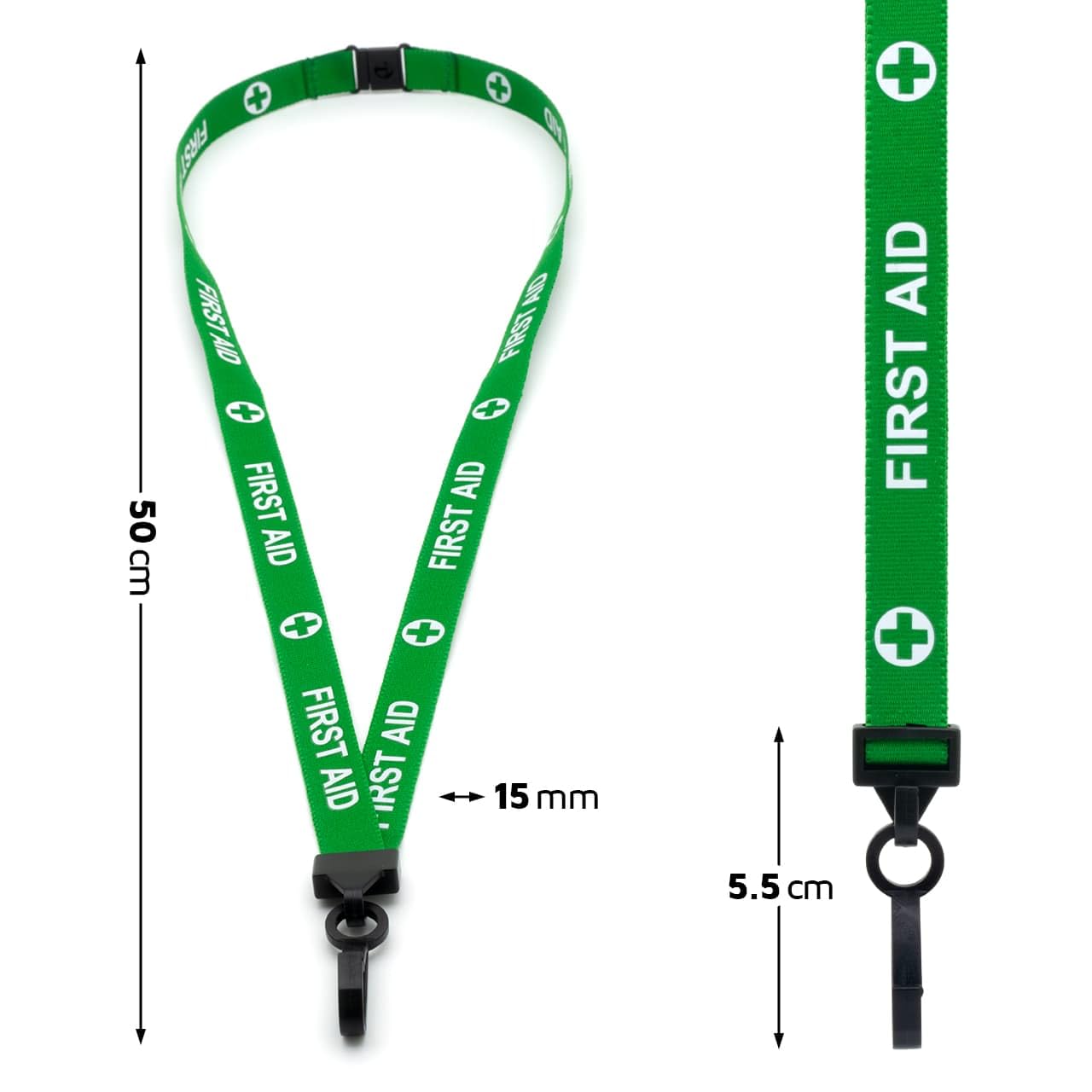 Cordino di pronto soccorso verde da 15 mm con 3 punti (triplo) di