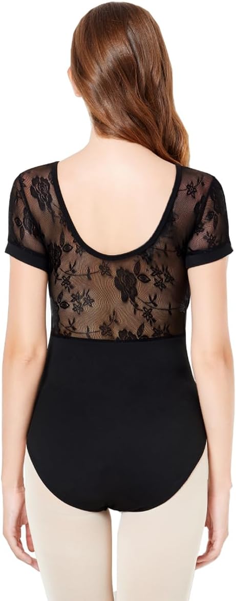 Women's Short Sleeve Ballet Leotard Gymnastics Dance Adult leotard Bodysuit