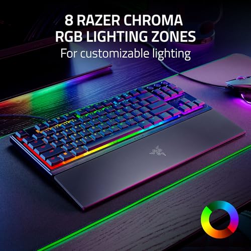 Ornata V3 TKL Gaming Keyboard: tasti a basso profilo - interruttori a membrana Mecha - copritasti rivestiti UV - Tasti multimediali retroilluminati - Illuminazione RGB a 8 zone - Resistente alle - Tastiera gaming - Immagine 6