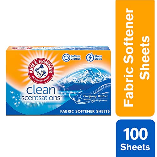 Arm & Hammer Fabric Softener Sheets, 100 Sheets, Purifying Waters #TOP1