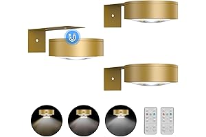 3Pack Gold Pictures Light, Cordless Painting Lights for Art Decor