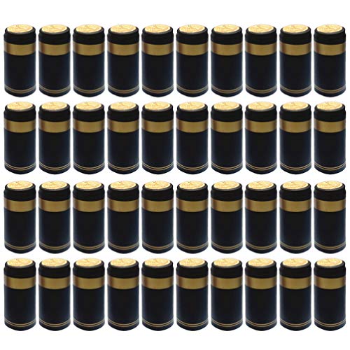 Cabilock 100 peças de cápsulas térmicas de PVC para garrafas de vinho, acabamento bordô, encolhiment