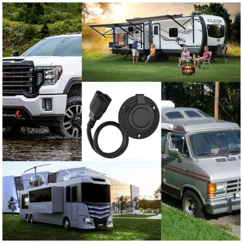 Rv Shore Power Inlet Charger Plug 15 Amp Ac Port Plug 125 Volt Power Inlet Socket And Waterproof Rv Electrical Outlet Receptacle Box Integrated Outdoor Extension Cord For Rv Power Inlet Trailer Plug #TOP6