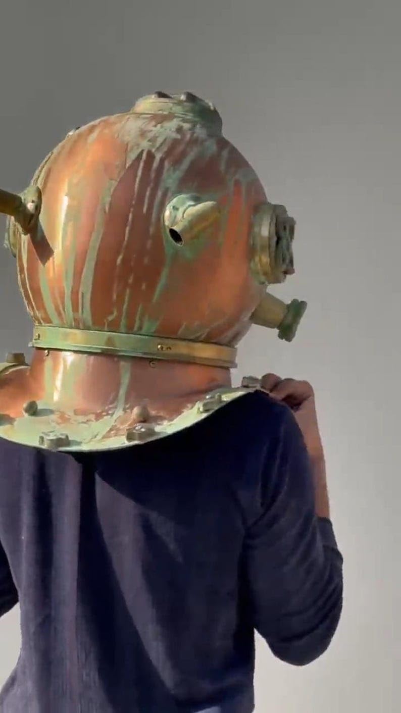 Antique Mark V US Navy Diving Helmet | Marine Deep Sea Scuba Helmet Replica | Vintage Diver’s Helmet Replica