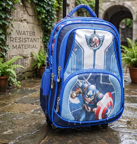 Image of ADSON 3D Embossed School Trolley Bag Large School Bag for Boy Girl, Kids School Bag, Travel Backpack for Girl Boy, Ideal for Children Trolley 16 Inch Water Resistant