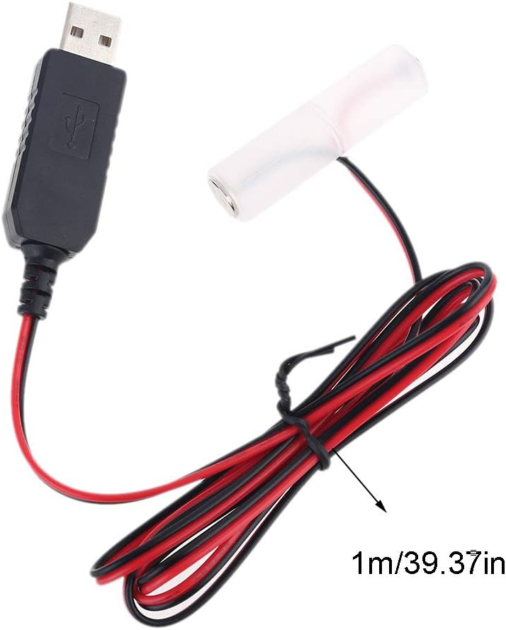 LR6 AA Battery Eliminator USB Power Supply Cable Replace 1-4pcs 1.5V AA Battery (4AA)