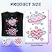 ANATTASOUL Rhinestone Iron on Transfer Pink Heart Planet Bling Diamond Hotfix Patches for Clothes, 11.6