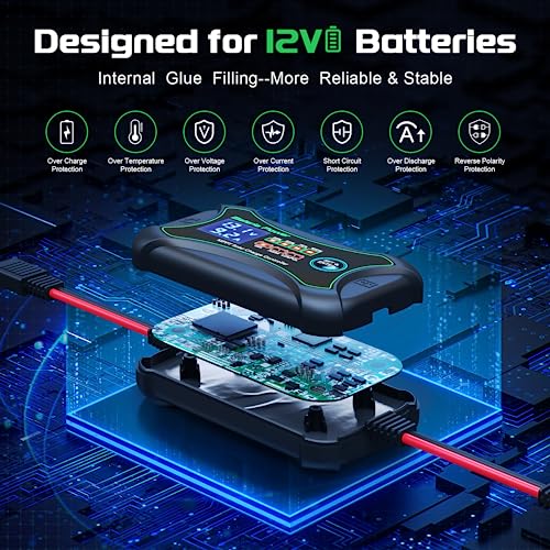 10A MPPT Wireless Solar Charge Controller with BT, Bateria Power 12 Volt Phone APP Intelligent Control Solar Regulator with LCD Display, LED Indicate Light for Gel AGM Lithium LiFePO4(Sunrock 10Pro)
