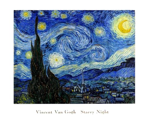 BUY ART FOR LESS Officially Licensed Starry Night by Vincent Van Gogh Vincent Art Poster - 16 x 20 Inch - Decorative Print - Poster Paper - Ready to Frame