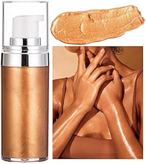 Face Body Shimmer Body Cream Liquid Body Highlighting Drops Long-lasting Shine Brighten Glitter Shimmering Body Cream for All Skin Types Bronzer