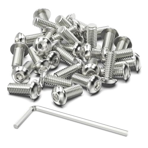 Image of 120Pcs M4 Bolts, M4 x 10mm Button Head Socket Cap Bolts Screws