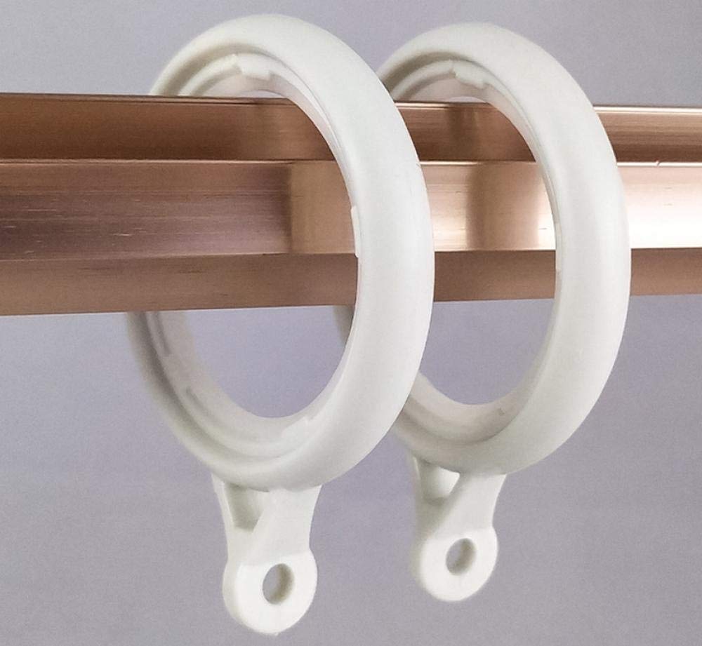 Anillos de Cortina con Ojales, Anillo Romano de bajo Ruido a nanoescala, diámetro Interior de 42 mm, para Cortinas y Barras, Paquete de 50, Dorado (Blanco) (Blanco)