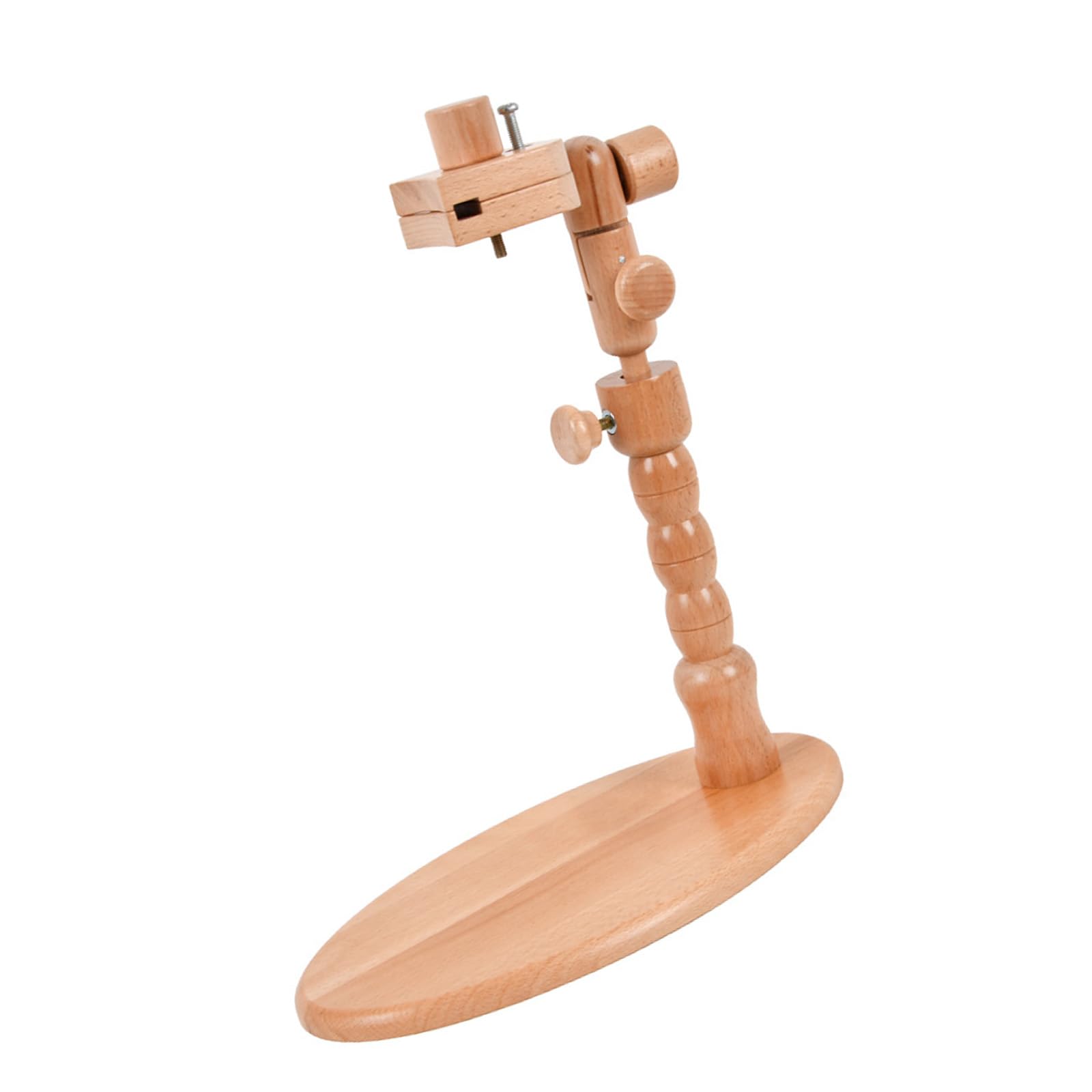 Buxuaaaa Desktop Embroidery Frame Stand Embroidery Hoop Holder Height Angles Adjustable Wood Stitching Frame Stand for Wood Holder