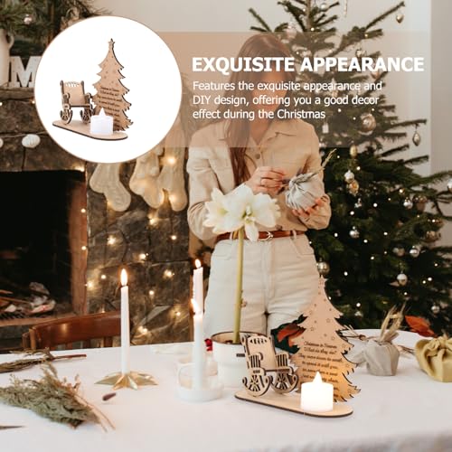 Adorno navideño de madera con base estable que no se cae 5