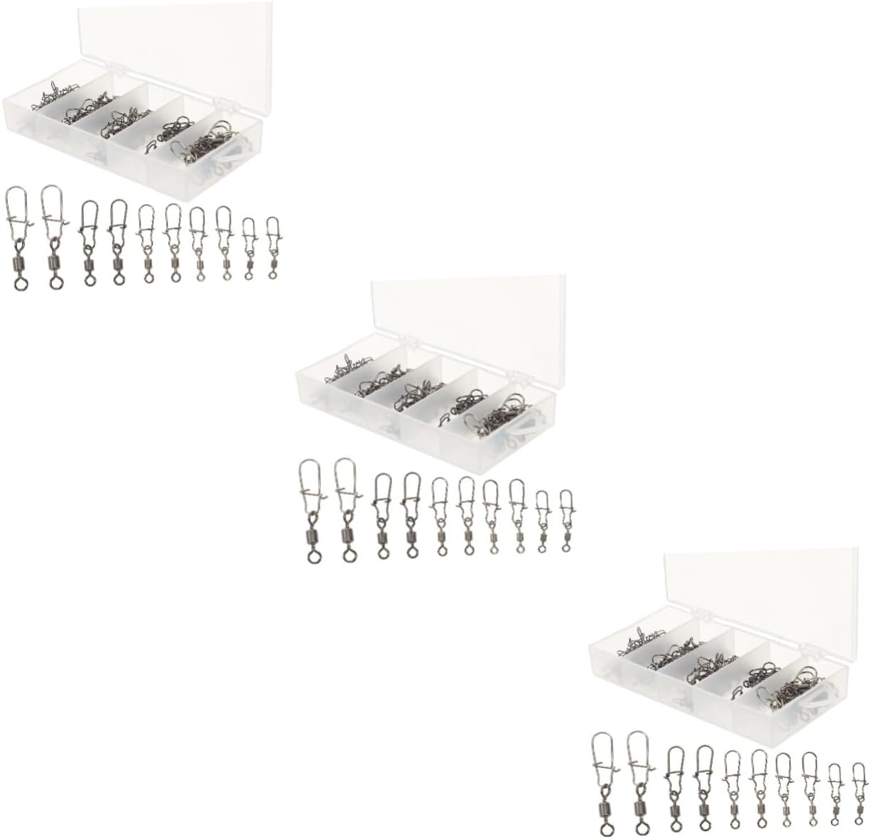 Sosoport Fishing Snap Swivels Connector Tackle for Freshwater Saltwater Durable Fishing Gear with High Strength