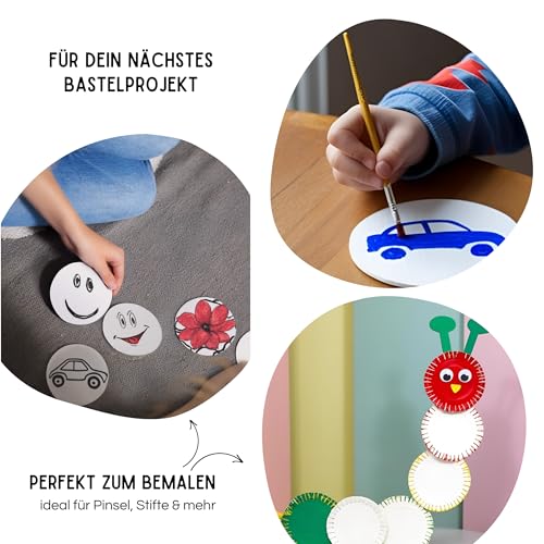 EV® Bierdeckel Pappe - 100 Stück, Rund (Ø 10,7 cm) - Made in Germany - Blanko Untersetzer zum Bemalen & Basteln - Das Perfekte DIY Set für Kreative Köpfe