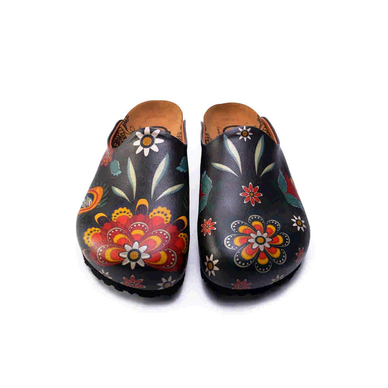 GOBY Clogs Hausschuhe Damen | Handgefertigte Premium Clogs mit Buntem Print – Bequeme & leichte Pantoletten Damen aus hochwertigem Imitationsleder mit Eva-Sohle [ Test SEHR GUT, Note 1.1 *]