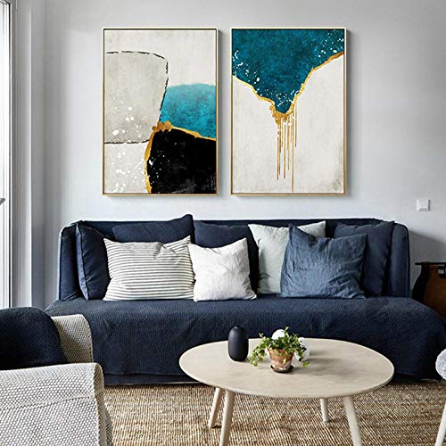 Pinturas de lienzo abstractas para decorar paredes de salón moderno y comedores nórdicos