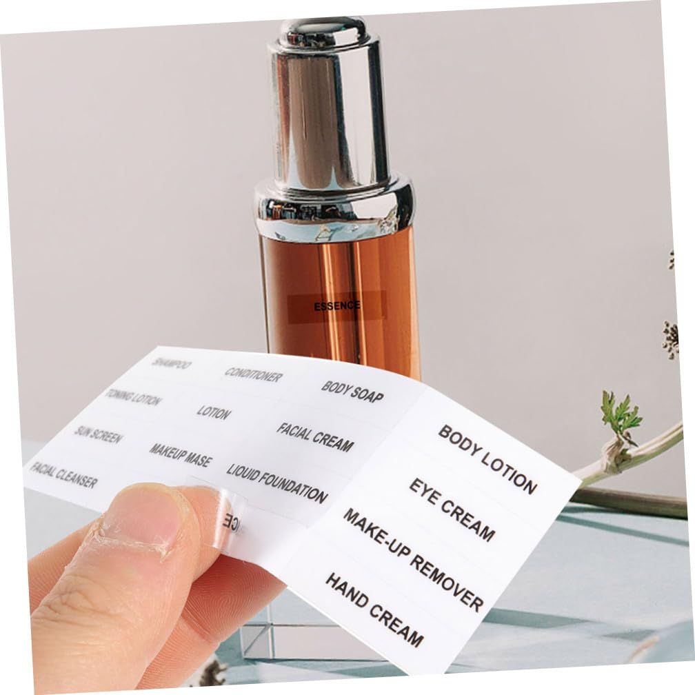 Angoily 5 Set Etichette Adesive Per Cosmetici Impermeabili Stickers Trasparenti Per Bottiglie Della Per Viaggi E Organizzazione E Bagno 20 Fogli*5