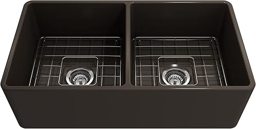 Miniatura 7 de BOCCHI 1136-002-0120 Classico Delantal delantero de 20 pulgadas Fregadero de cocina con rejilla inferior protectora y colador en blanco mate