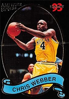 Chris Webber basketball card (Michigan Wolverines, Fab Five) 1993 American Sports Monthly Rookie #4