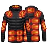 Chaleco calefactable, abrigo calefactable unisex for hombres y mujeres, chaqueta calefactora eléctrica recargable por USB ligera con 19 zonas de calefacción, abrigo de chaqueta de calentamiento de inv