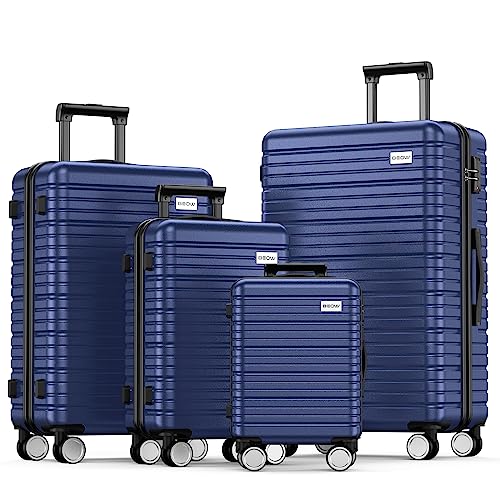 Beow Luggage Sets 4 Piece Hardside Expandable Luggage Set Clearance Suitcase Sets With Wheels Tsa Lock 16''20''24''28''(Deep Blue) #TOP7