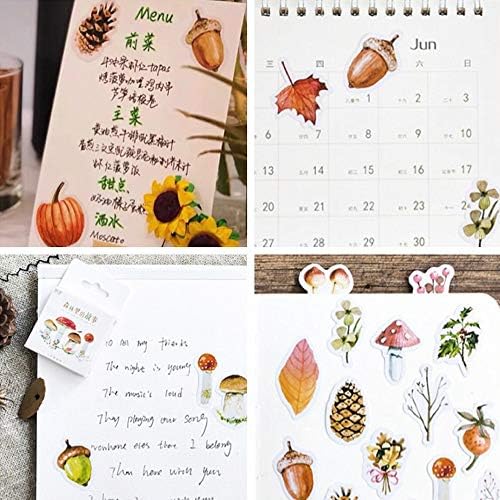 46Pcs Forest Leaves Plants Pumpkin Sticker Autumn Stickers Scrapbooking Sticker for Scrapbook Journal Calendars DIY Craft
