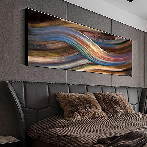 Toile Décor Peinture Impressions D'art Arc-en-ciel Ruban Toile Haute Définition 70x210cm