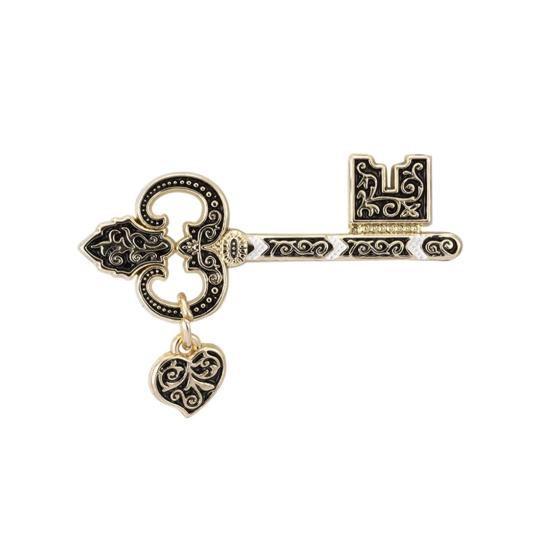 Gold And Black Heart Key Lapel Pin Badge Coat Suit Wedding Gift Party Shirt Collar Accessories Brooch for Men-image-18