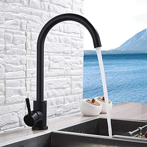 Küchenarmatur, hoher Bogen, 360 Grad schwenkbar, Mischbatterie für kaltes und heißes Wasser, Deckmontage-Design