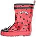 Kidorable Ladybug Rainboots, Red & Black Dots, Toddler Size 8 M US, Natural Rubber Boots with Cotton Lining, Pull On Heel Tab & Non-Slip Sole