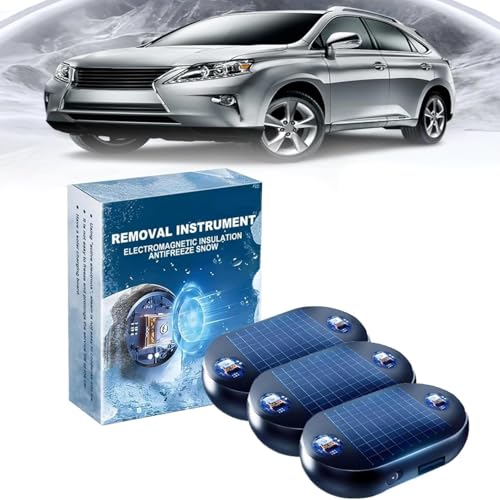 Lot De 3 Chauffage Pour Voiture, Degivrant Vitre Voiture, Degivreur Electromagnetique, Dispositif Antigel Pour Voiture, Dispositif De Déneigement Sans Fil Pour Glace, Neige, Gel, Rapide Et Efficace