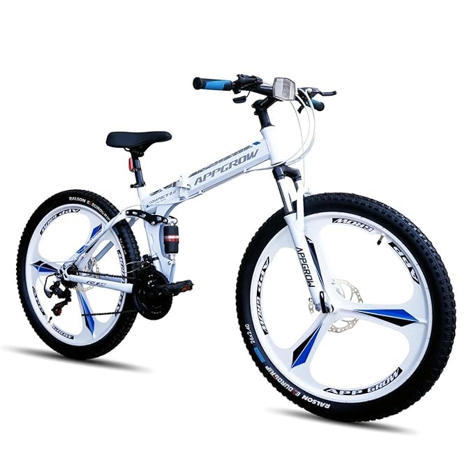 APPGROW 26T Multi Speed Folding Cycle | Front Suspension & Dual Disc Brake | Lightweight MagWheel | Age Group: 12+ Years | (Frame: 18 Inches) (Multicolor)-image-4