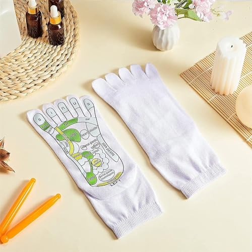 Image of UCRAVO Reflexology Socks with Foot Massage Stick Acupressure Foot Chart Therapy Socks for Relief, Support, Heel Pain Treatment, Arch Support,Circulation Boost,Stress Relief,Home Spa Foot Massager Kit