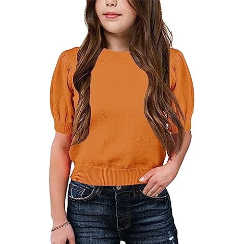 MACNOORA Girls Puff Sleeve Sweater Cover