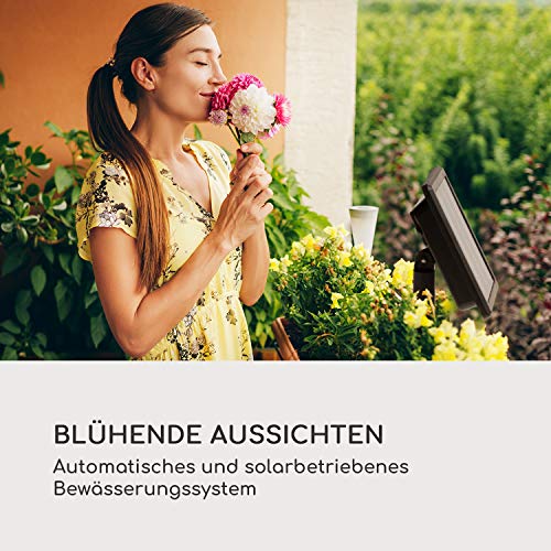 Blumfeldt Greenkeeper Solar Bewässerungssystem, inkl. Solarpanel, Batterie: 1.500 mAh, umweltfreundlich, für bis zu 40 Pflanzen, Partikelfilter, Fließgeschwindigkeit: 2 l/min, einfache Installation