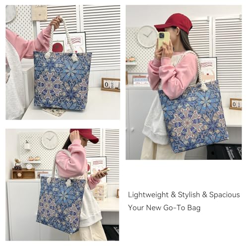 Bolsa Boho Beach para mujer, tote de viaje ligera y grande miniatura 2