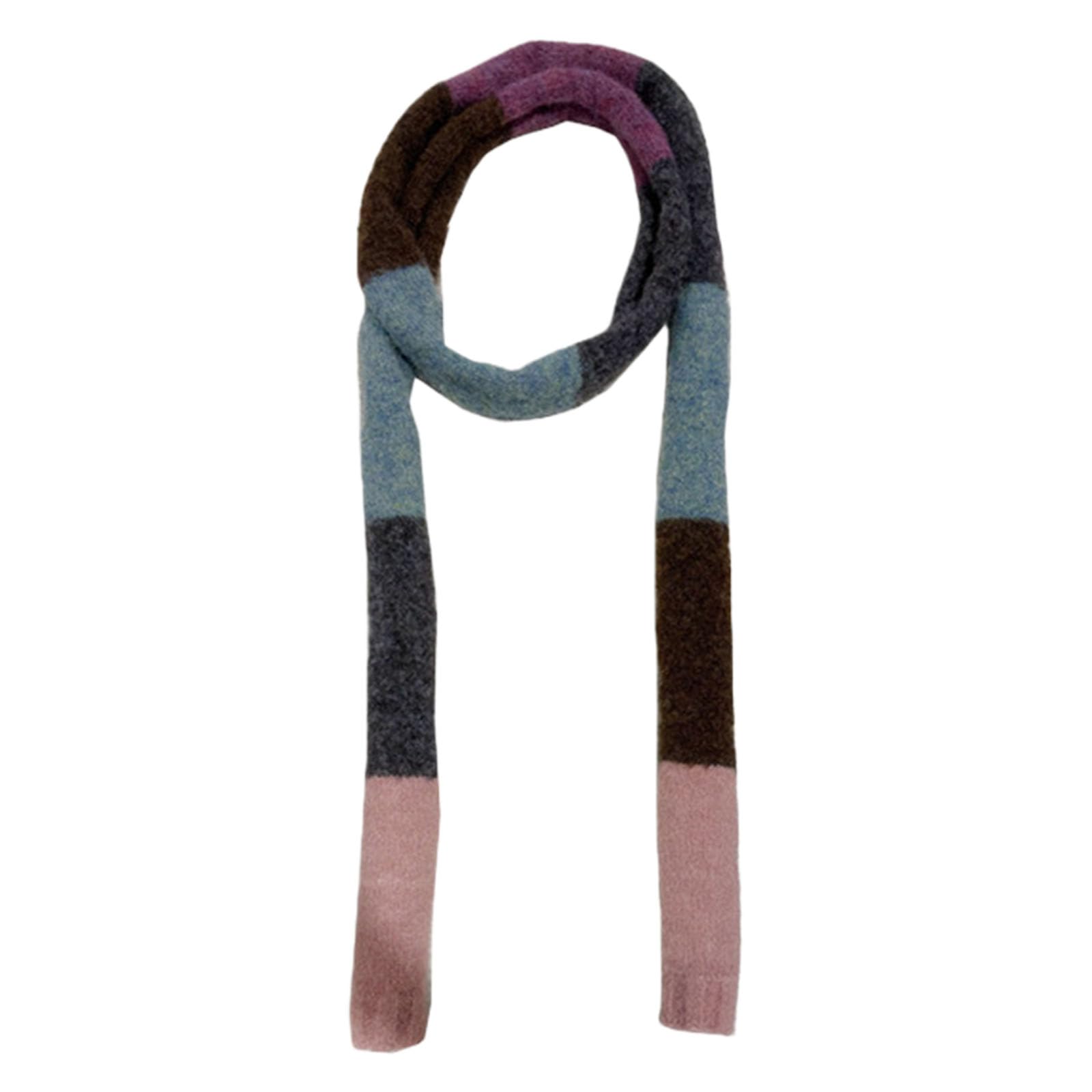 MICFENY Trendy Skinny Knitted Scarf Soft Wool Blend Neckerchief Women's Neckwear for Daily Wear and Festivals
