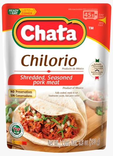 Chata Pork Chilorio, Shredded Seasoned Meat, 8.8 oz, Pack of 1