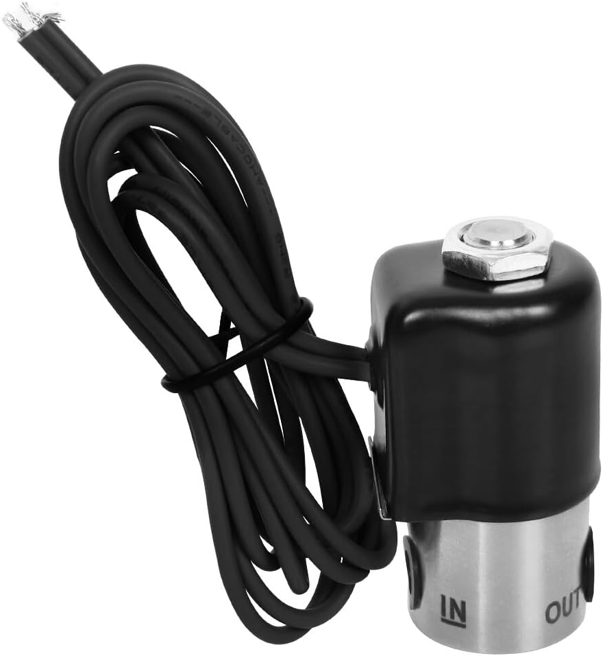 Vankey 1/4" NPT Stainless Steel Electric Solenoid Valve for Fuel, 12V DC Normally Closed VITON 1/4" NPT In & 1/8" NPT Out, 120 PSI, 0.128" Internal Passage (Water/Methanol (Black))