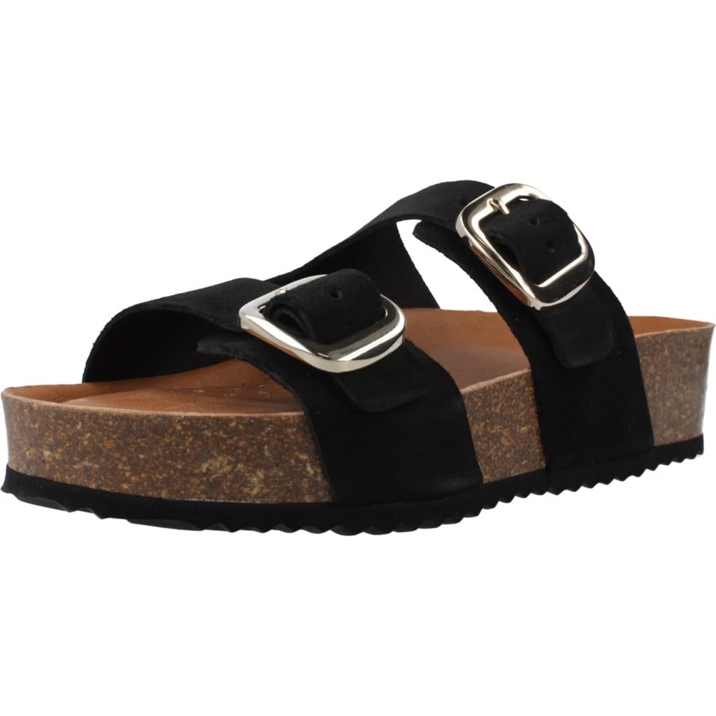 Geox D BRIONIA H A, Women’s Flat Sandal, Black,