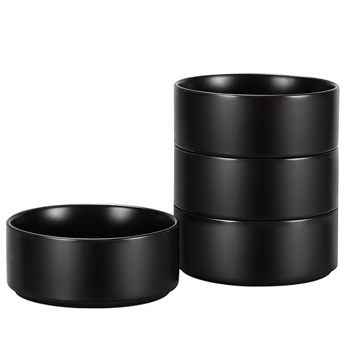 GZG Ceramic Cereal Bowls Set of 4, Matte Black |