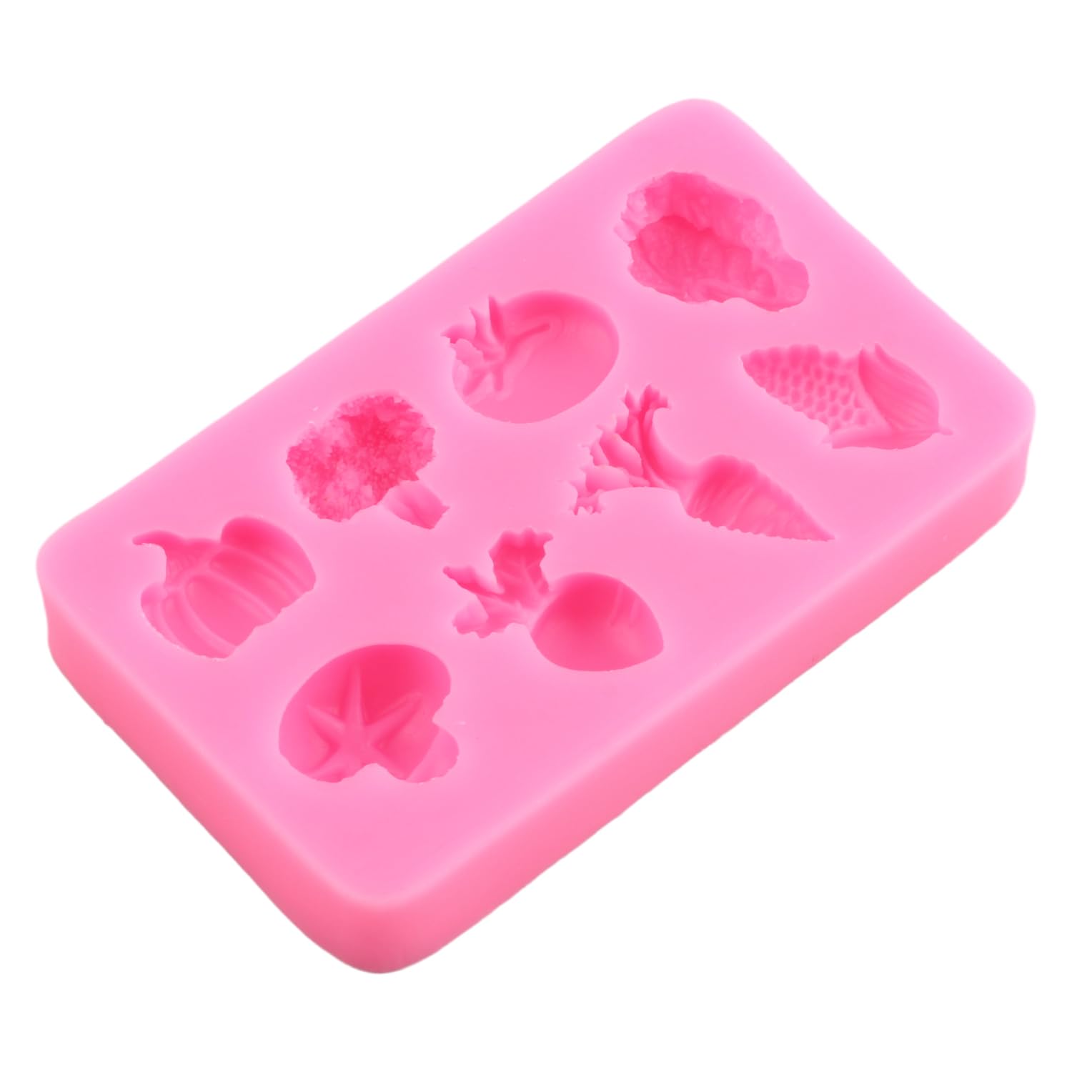 Moldes de silicona para vegetales, rábano, tomate, repollo, calabaza, fondant, para decoración de pasteles de azúcar, decoración de cupcakes, caramelo, chocolate, pasta de goma, arcilla