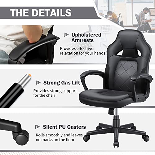 GUNJI Office Chair PU Leather High Back Computer Chair Modern