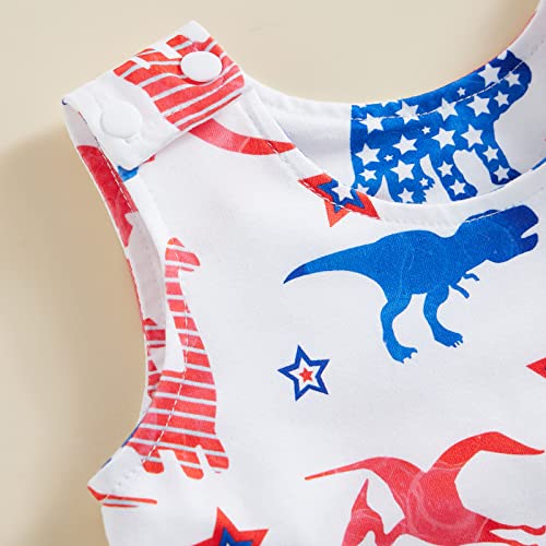 Muasaaluxi Western Baby Girl Boy 4Th Of July Outfit Sleeveless Cow Print Romper One Piece Bodysuit Jumpsuit #TOP3