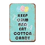 Keep Calm and Eat Cotton Candy Iron Poster Painting Tin Sign Vintage Wall Decor for Cafe Bar Pub...