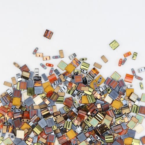Mack & Rex Sweater Weather Tila Bead Color Pack Create 20 Stunning Bracelets with Premium Picasso & Matte Tila Beads Includes Metallic Shades Ideal for Jewelry Making - DIY Bracelets