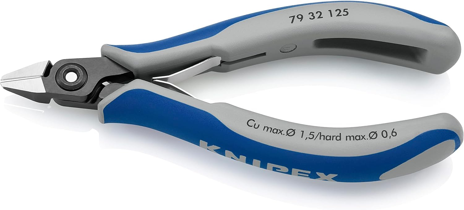 KNIPEX Precyzyjne szczypce tnące boczne dla elektroników z osłonkami wielokomponentowymi 125 mm, 79 32 125